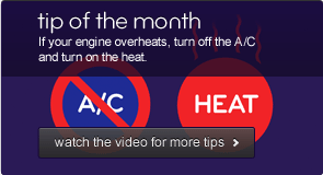 Tip of the month - If your engine overheats, turn off the A/C and turn on the heat