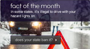 Fact of the month - In some states, it's illegal to drive with your hazard lights on. Does your state ban it?