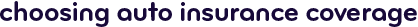 Choosing auto insurance coverage