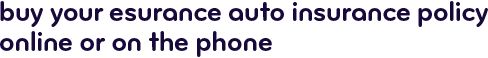 Buy your Esurance auto insurance policy online or on the phone