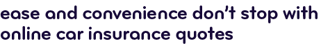Ease and convenience don't stop with online car insurance quotes