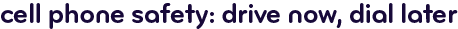 Cell phone safety: drive now, dial later