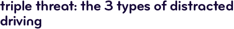 Triple threat: the 3 types of distracted driving.
