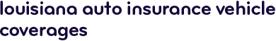 Louisiana auto insurance vehicle coverages