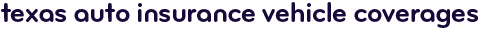 Texas auto insurance vehicle coverages